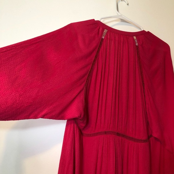 Free People Pink  Deep V Neck Tunic Top, Small - Picture 4 of 9